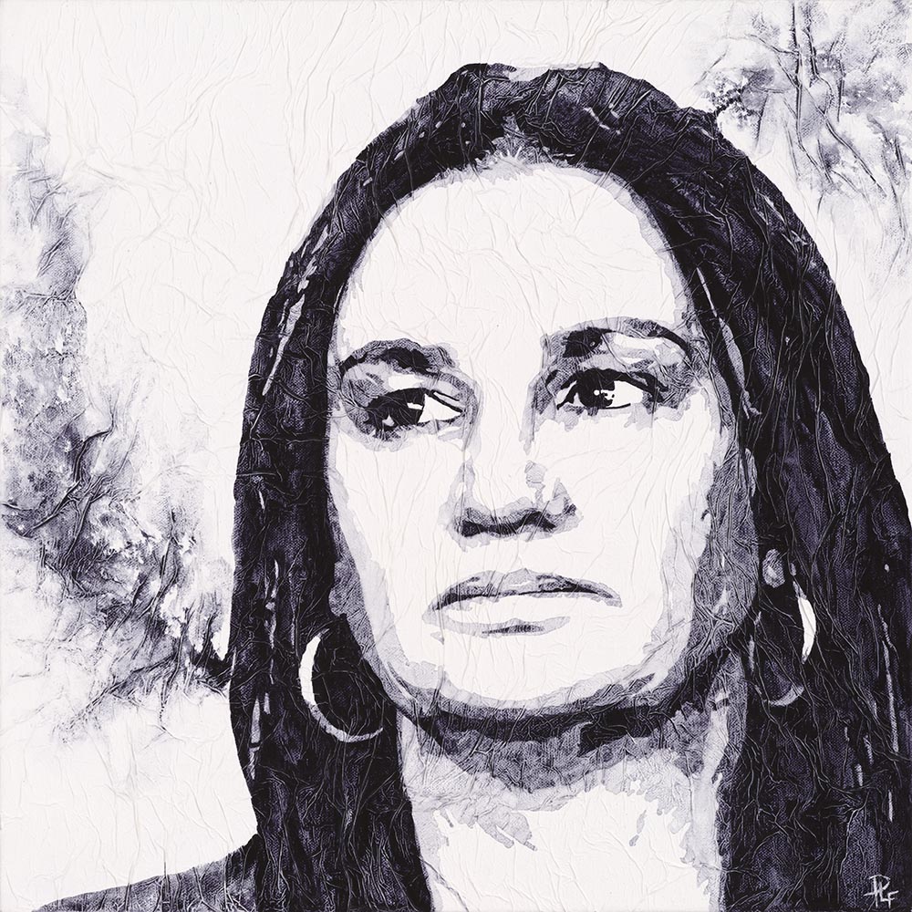 Portrait of Senator Jacqui Lambie, painted in Jane's Grey