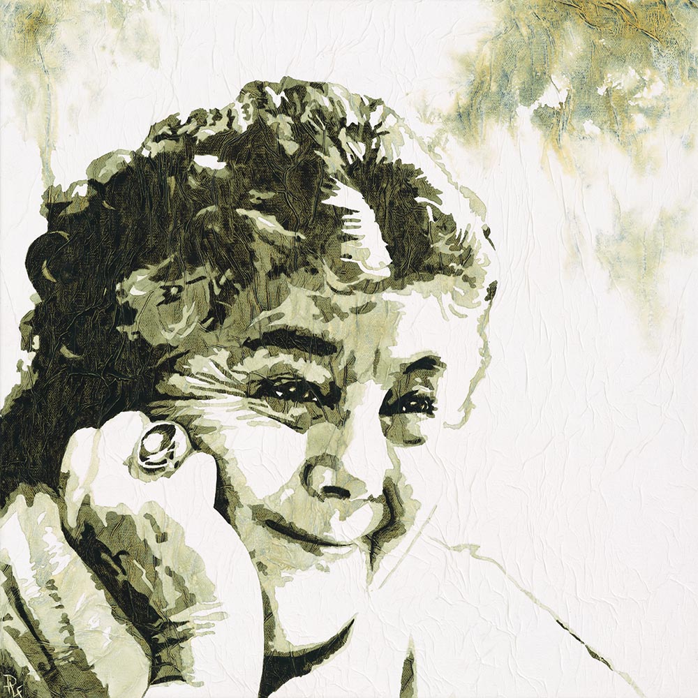 Portrait of The Hon. Joan Child AO, painted in Undersea Green