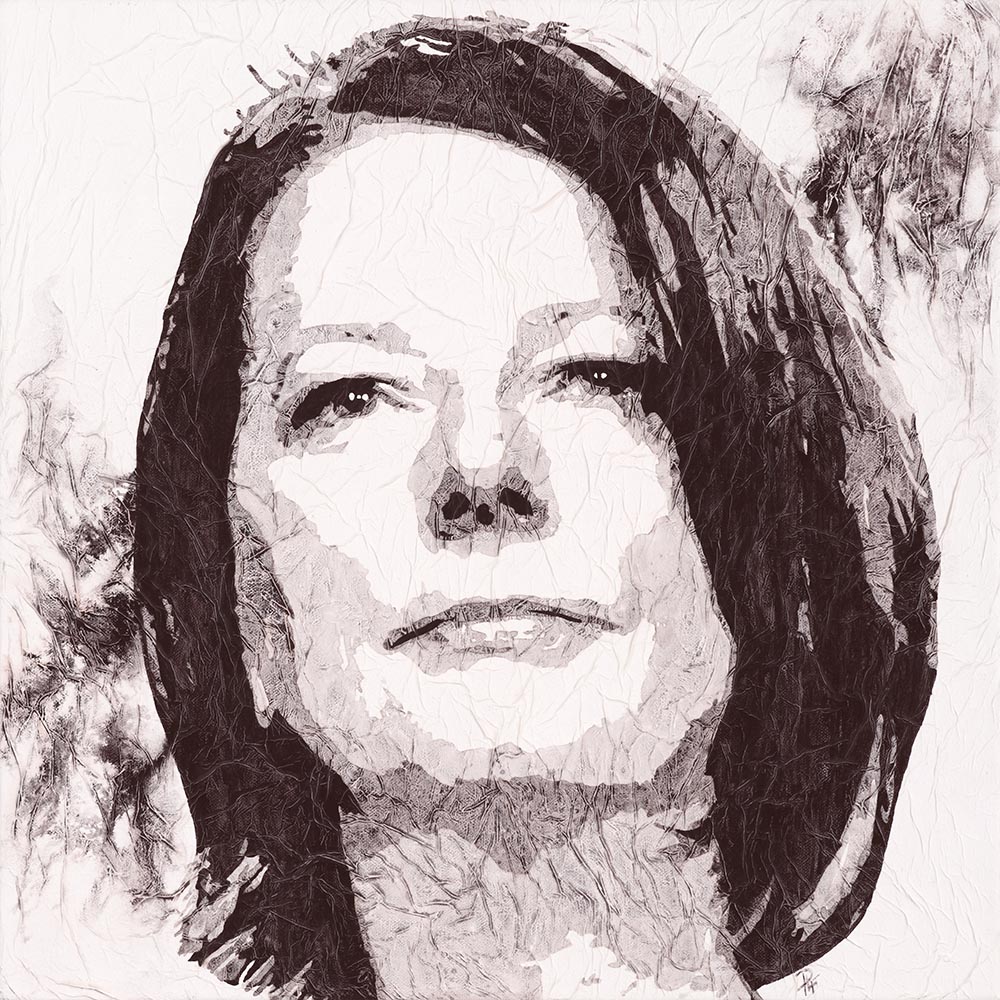 Portrait of The Hon. Julia Gillard AC, painted in Bloodstone Genuine