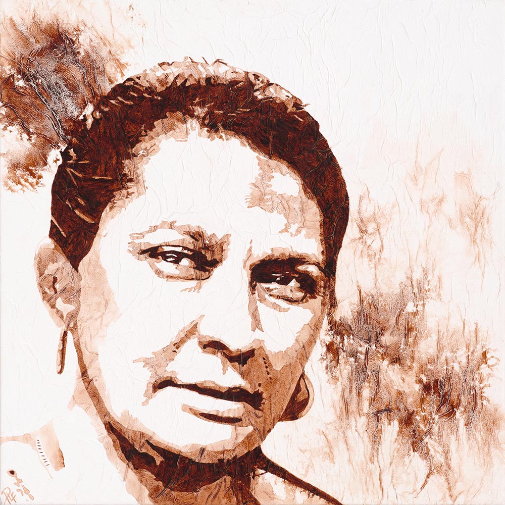 Portrait of Nova Peris OAM, painted in Transparent Brown Oxide