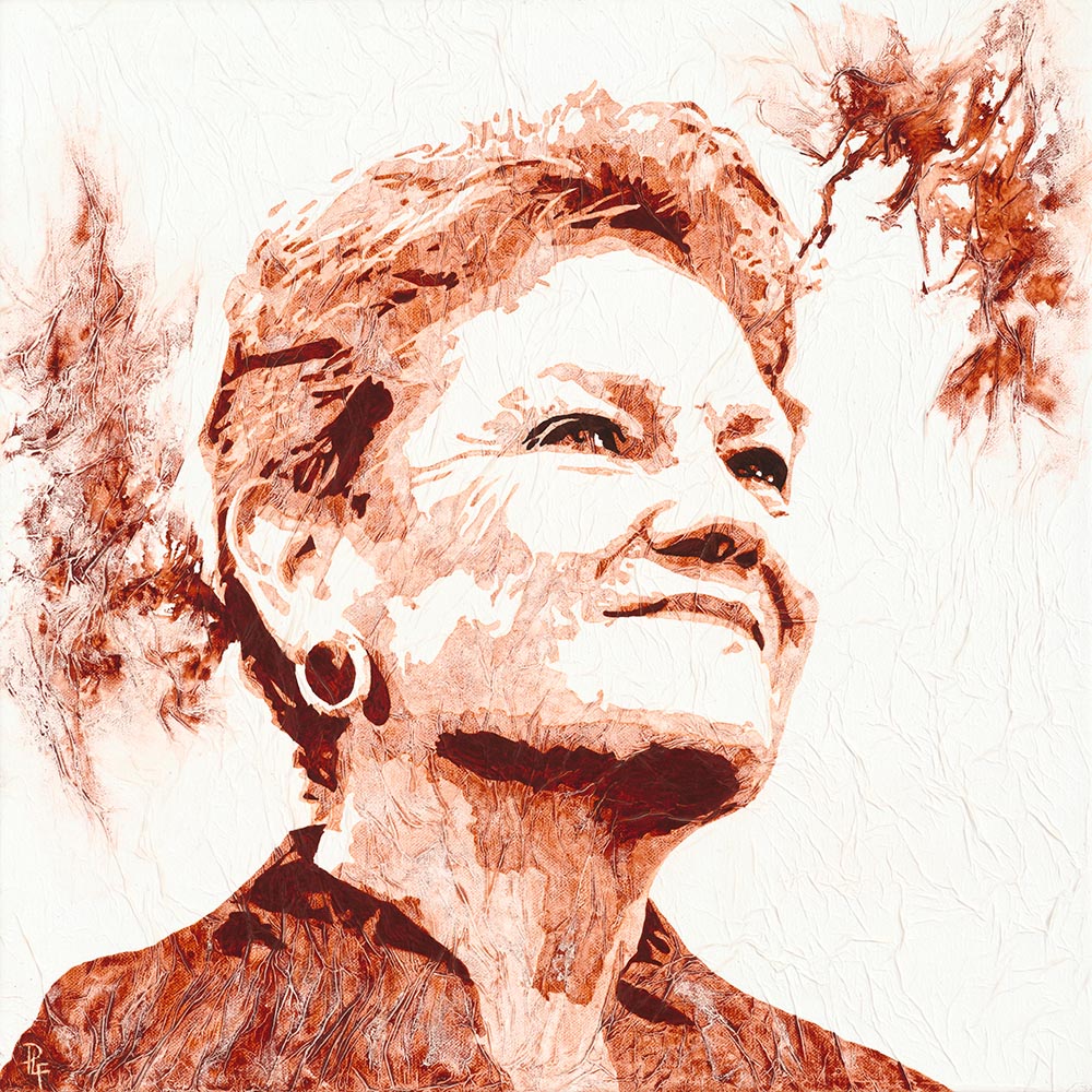 Portrait of Senator Pauline Hanson, painted in Transparent Red Oxide